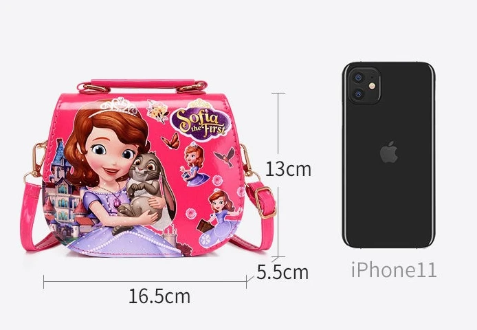 Disney Kindergarten Girl Frozen Princess Shoulder Bag PU Children cartoon Elsa Handbags Travel Outlet Crossbody Bag