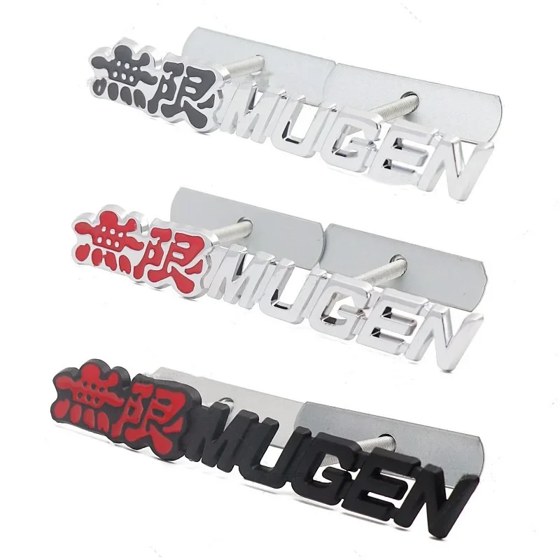 3D Metal Mugen Logo Front Grill Rear Trunk Car Emblem Badge Sticker Decal For Honda Accord Civic CRV Crosstour HRV City Jazz