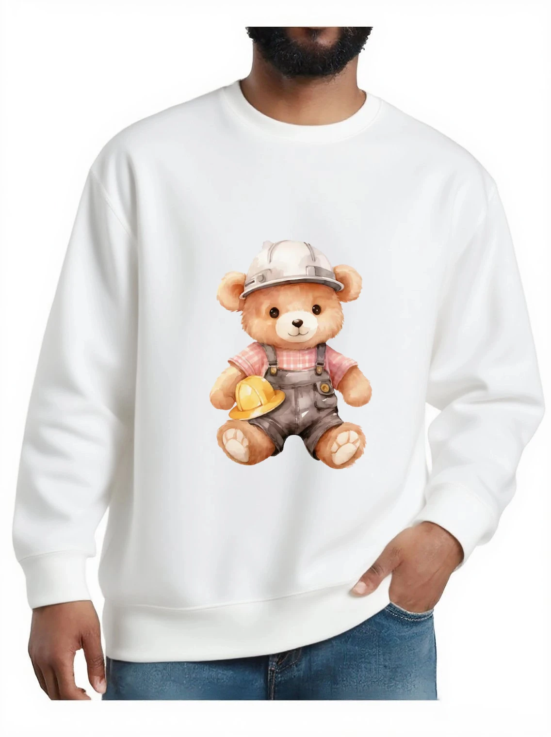 

Autumn Winter Men Pullover For Man Sudaderas Bear Print Top Casual Pullover Fashion Comfortable Street Trend Polerones De Hom