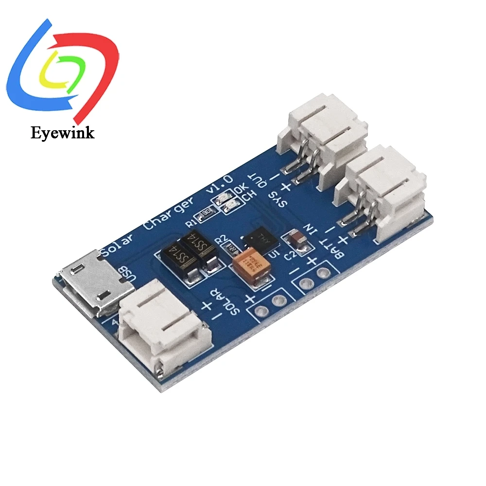 CN3065 Mini Solar Lithium Battery Charger Board 500MA Lipo Charging Module Solar Panel Micro USB For Arduino image 4