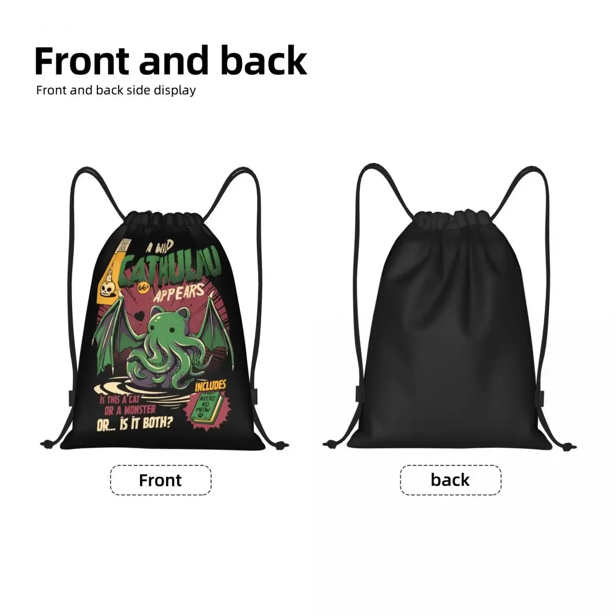 Eine wilde Cthulhu Kordel zug Tasche zum Einkaufen Yoga Rucksäcke Männer Frauen Katze oder Monster Kaiju Love craft Film Sport Gym Sackpack