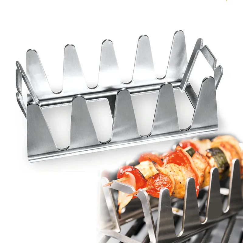 

Bbq Rib Rack Stainless Steel Non-Stick Barbecue Chicken Steaks Racks Camping Barbecue Cooking Roasting Tool