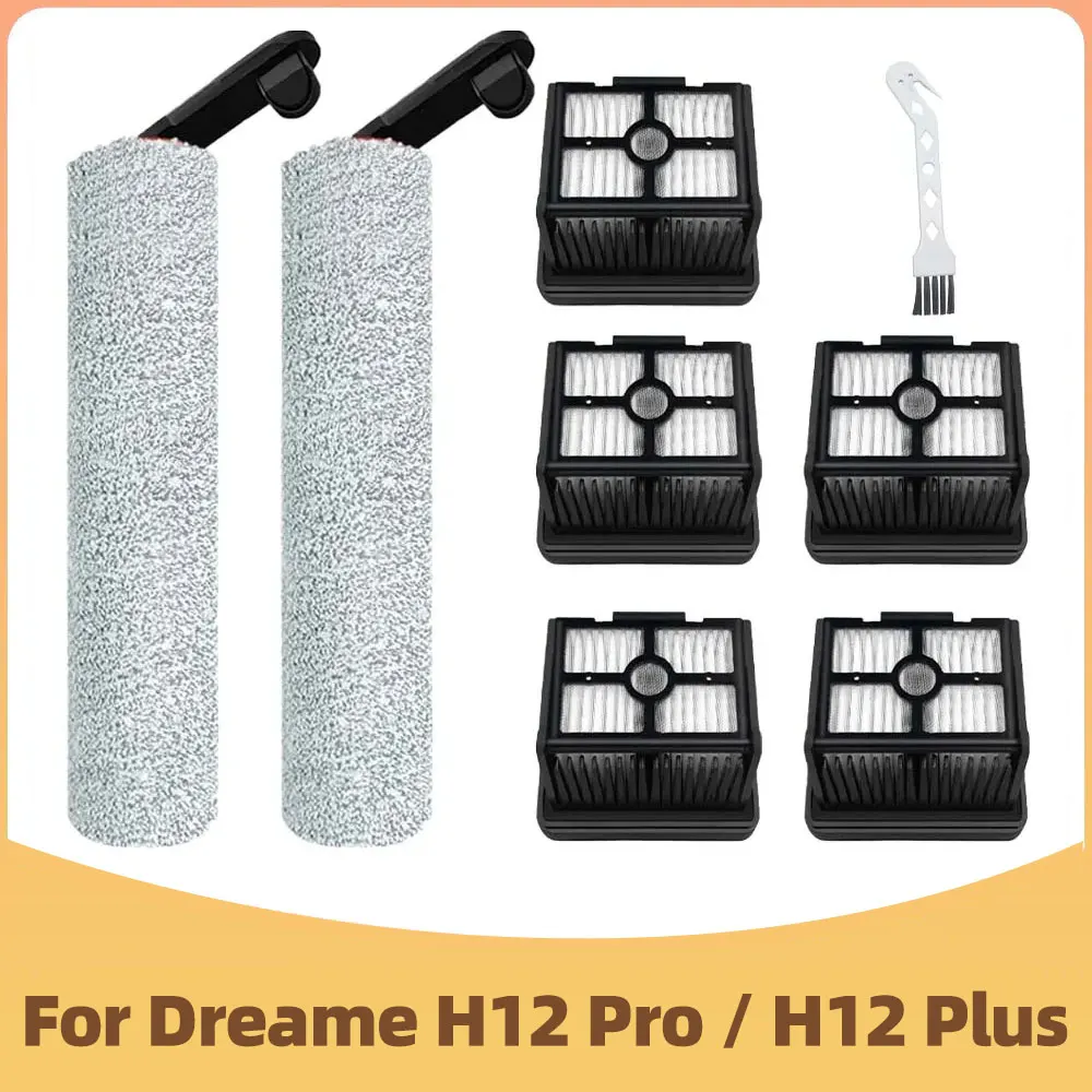 

Compatible For Dreame H12 Pro / H12 Plus Core Soft Roller Brush Spare Parts Wet Dry Vacuum Cleaner Hepa Filter Accessories