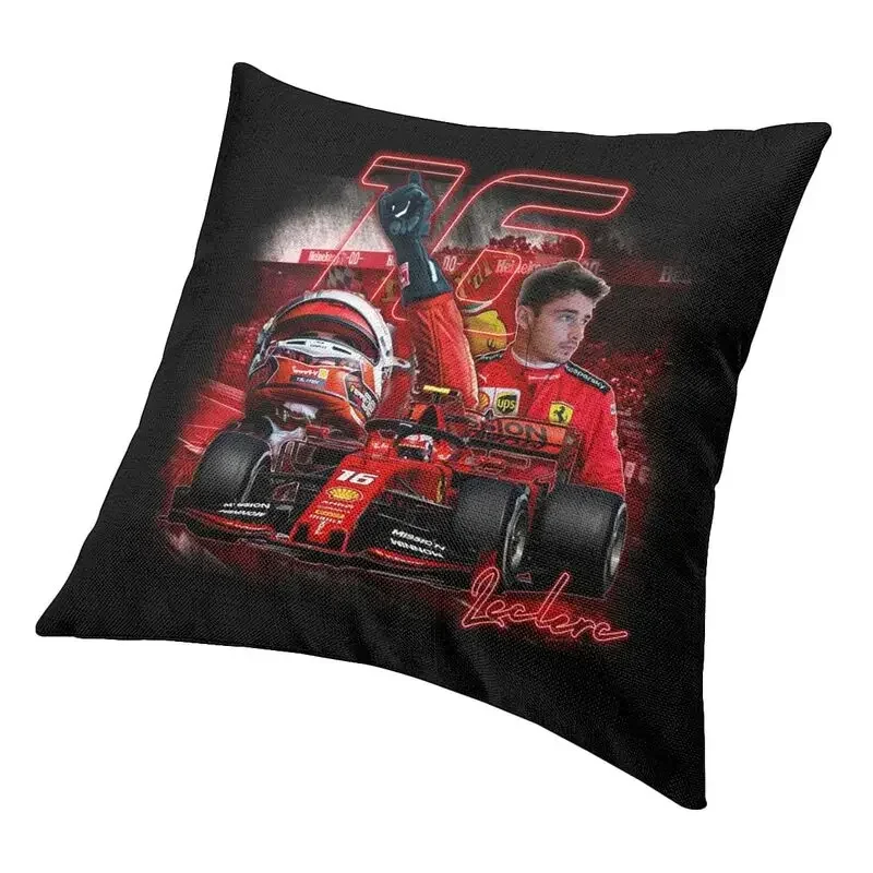 Poszewka na poduszkę Charles Monaco Formula One Driver Leclercs Sofa Home Decor Kwadratowa poszewka na poduszkę 45x45 Poszewki dekoracyjne na