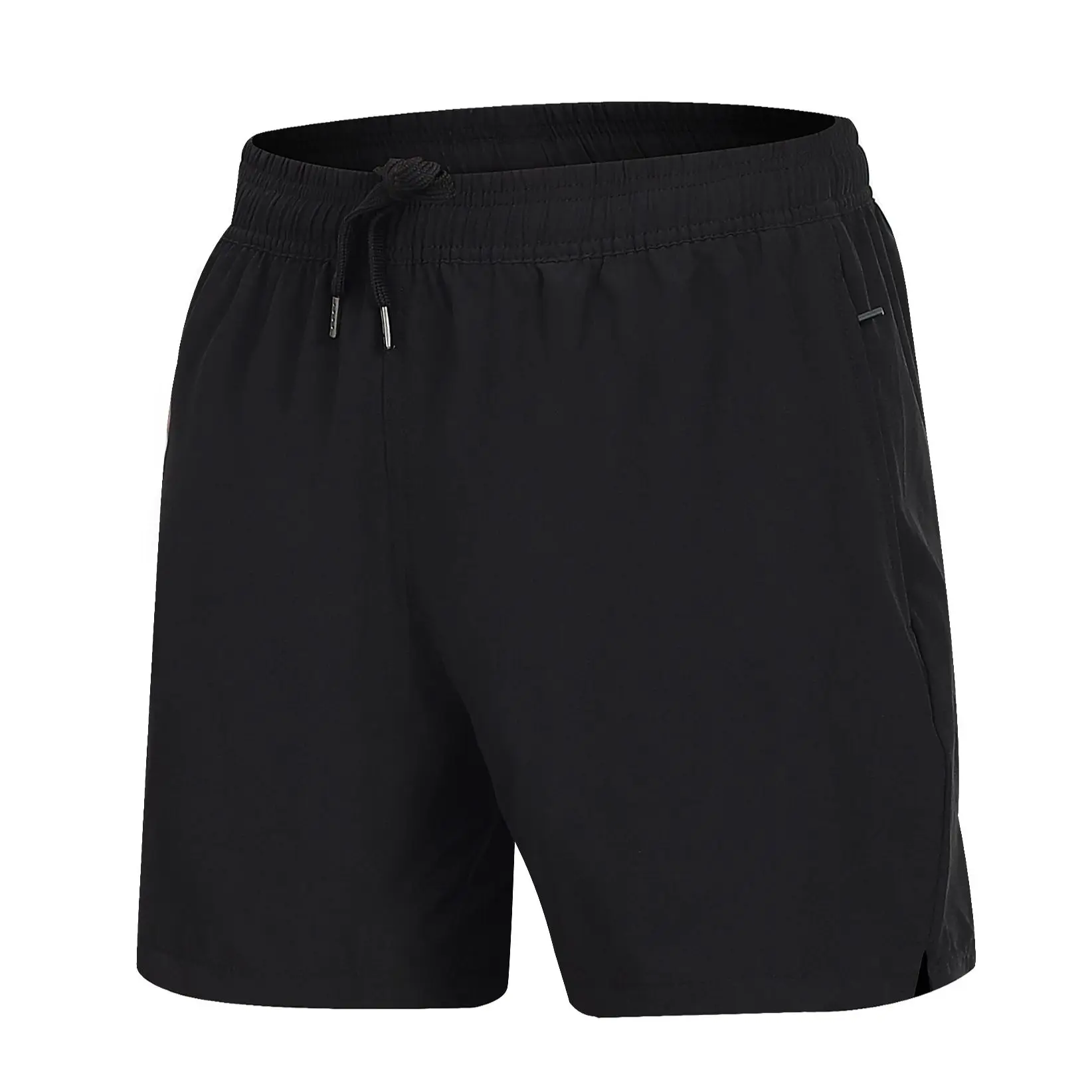 Calção de praia seca rápida masculina, calção de banho, bolsos com zíper, calça curta, verão