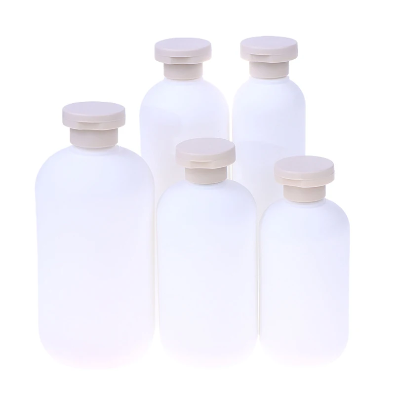 For Lotion Cream Flip Cap Shower Gel Foam Pump Bottles Plastic Travel Shampoo Squeeze Bottles Refillable White Containers