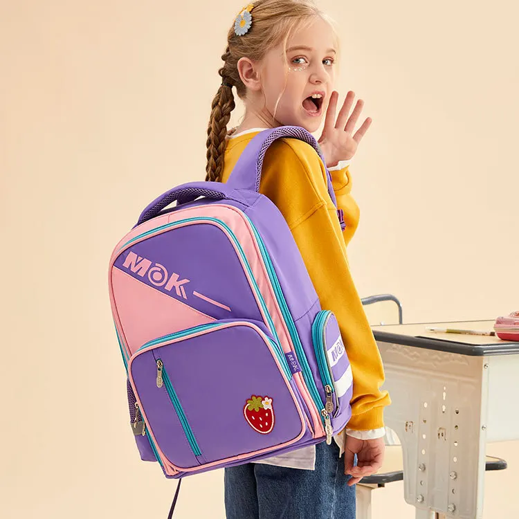 Girls Elementary School British Style Backpack, New Lightweight Spine-Protection Backpack, Ergonomic Cute Kids Daypack