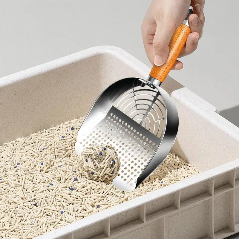 

Metal Litter Scoop Quick Screening Cat Box Scoop Pooper Scooper Comfortable Grip Kitten Pooper Lifter Poop Sifting Tool For