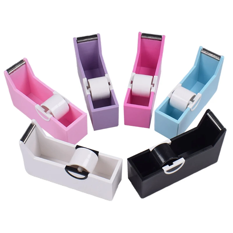 Dispensador de enxerto de cílios, fita rotativa de plástico, corte de extensão de cílios, ferramenta de maquiagem, suporte de fita, base, cortador de fita adesiva