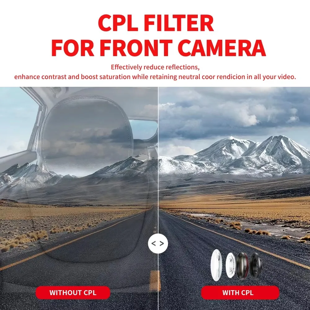 for AZDOME M660 Dash Cam HD Lens Dust Protection Anti Glare CPL Filter for AZDOME M660 CPL Filter