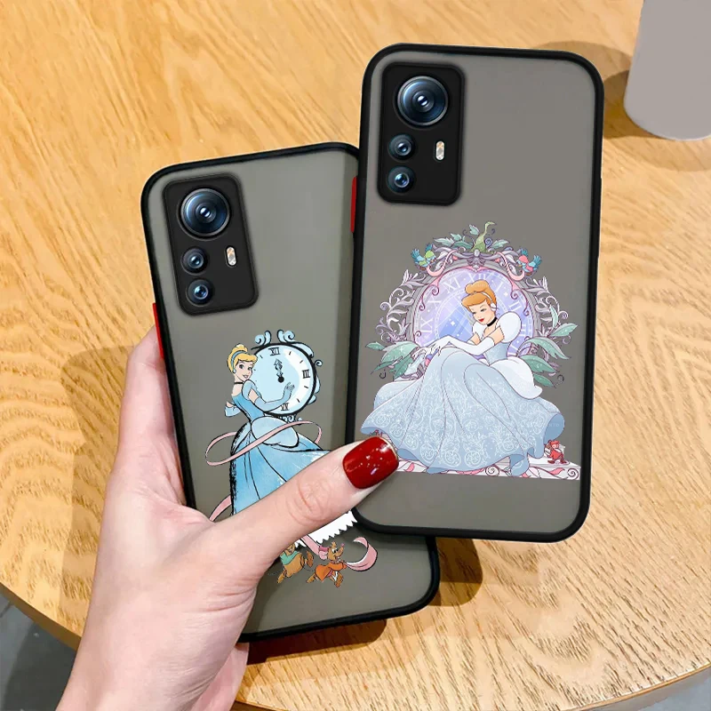 Cinderella Disney Princess For POCO X5 X4 X3 NFC X2 M5S M6 M4 M3 M2 C51 F5 F4 GT Pro Frosted Translucent Phone Case