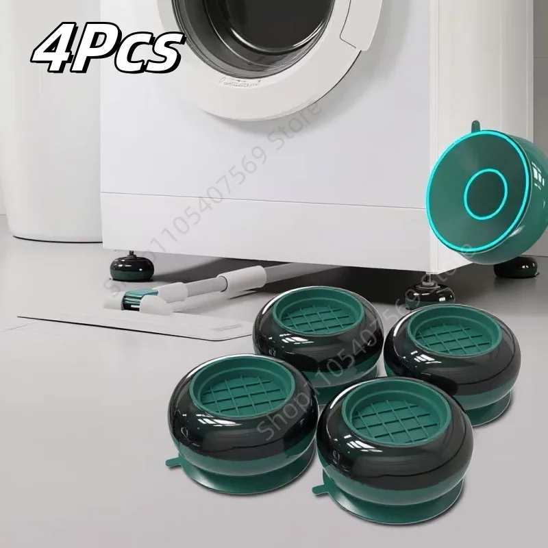 4Pcs Universal Washing Machine Anti Vibration Feet Pad Rubber Mute Leg Mat Round Refrigerator Furniture Lifting Foot Base