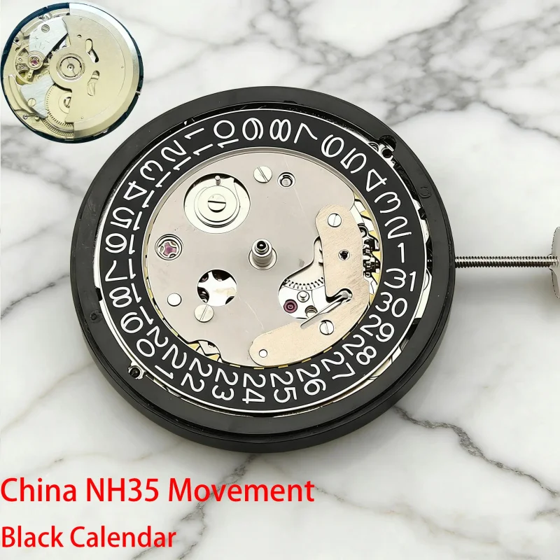 High-precision automatic NH35 automatic movement made in china can replace the Japanese NH35 movement with a 3 o'clock calendar