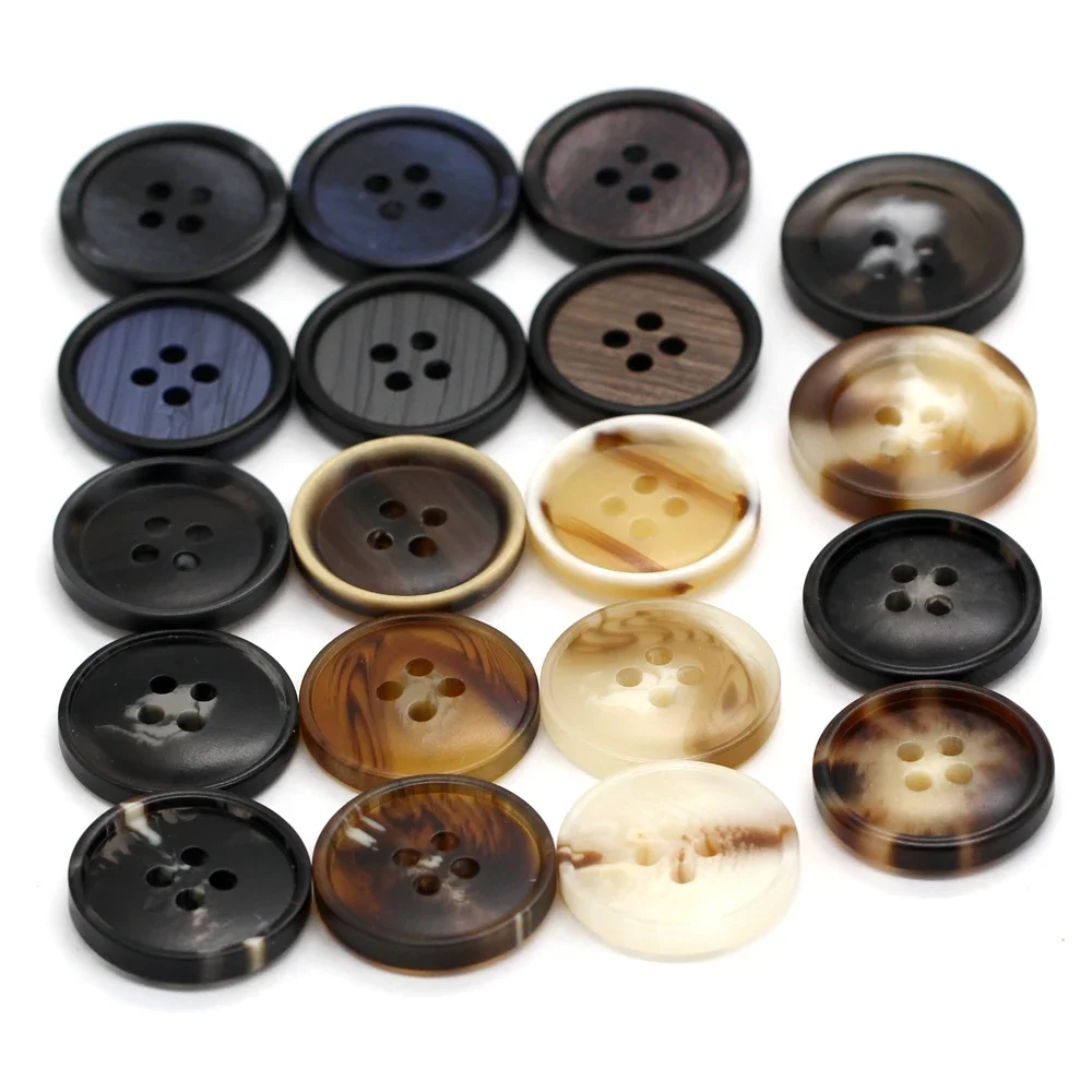 HENGC 15/20mm Retro Men Suit Horn Resin Buttons For Clothing Fashion Uniform Blazer High Quality Handmade Decorations For Sewing