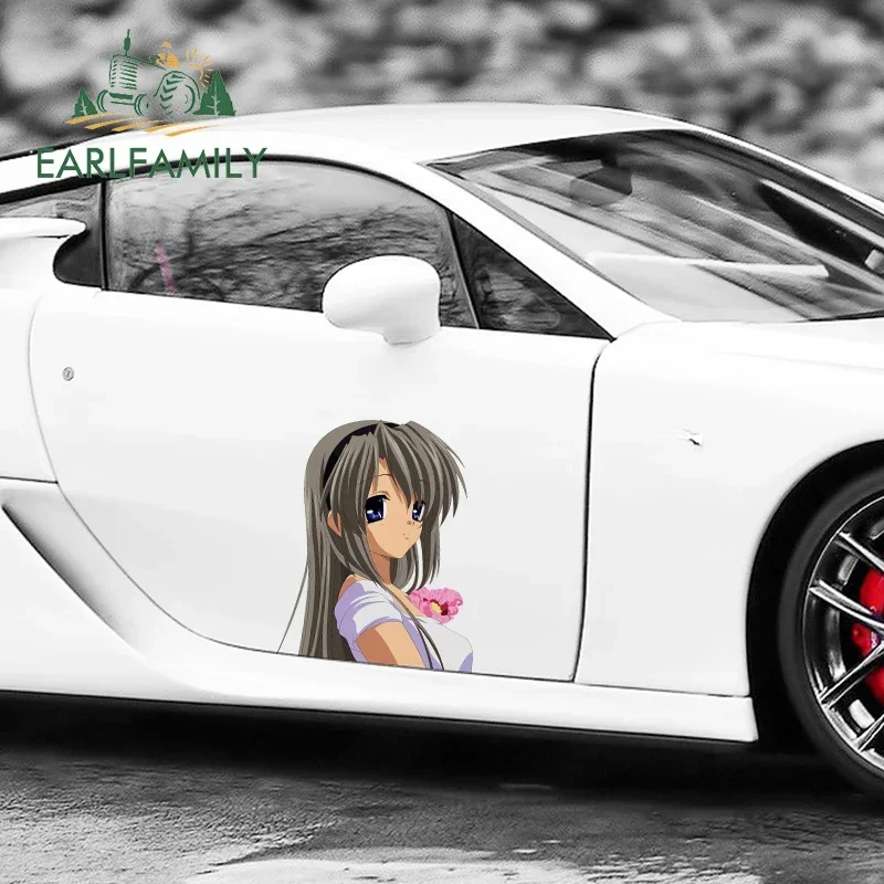 EARLFAMILY 43cm x 35cm Sakagami Tomoyo anime Motorcycle Car Stickers Vinyl Material Decal Scratch Proof DIY JDM Decoration