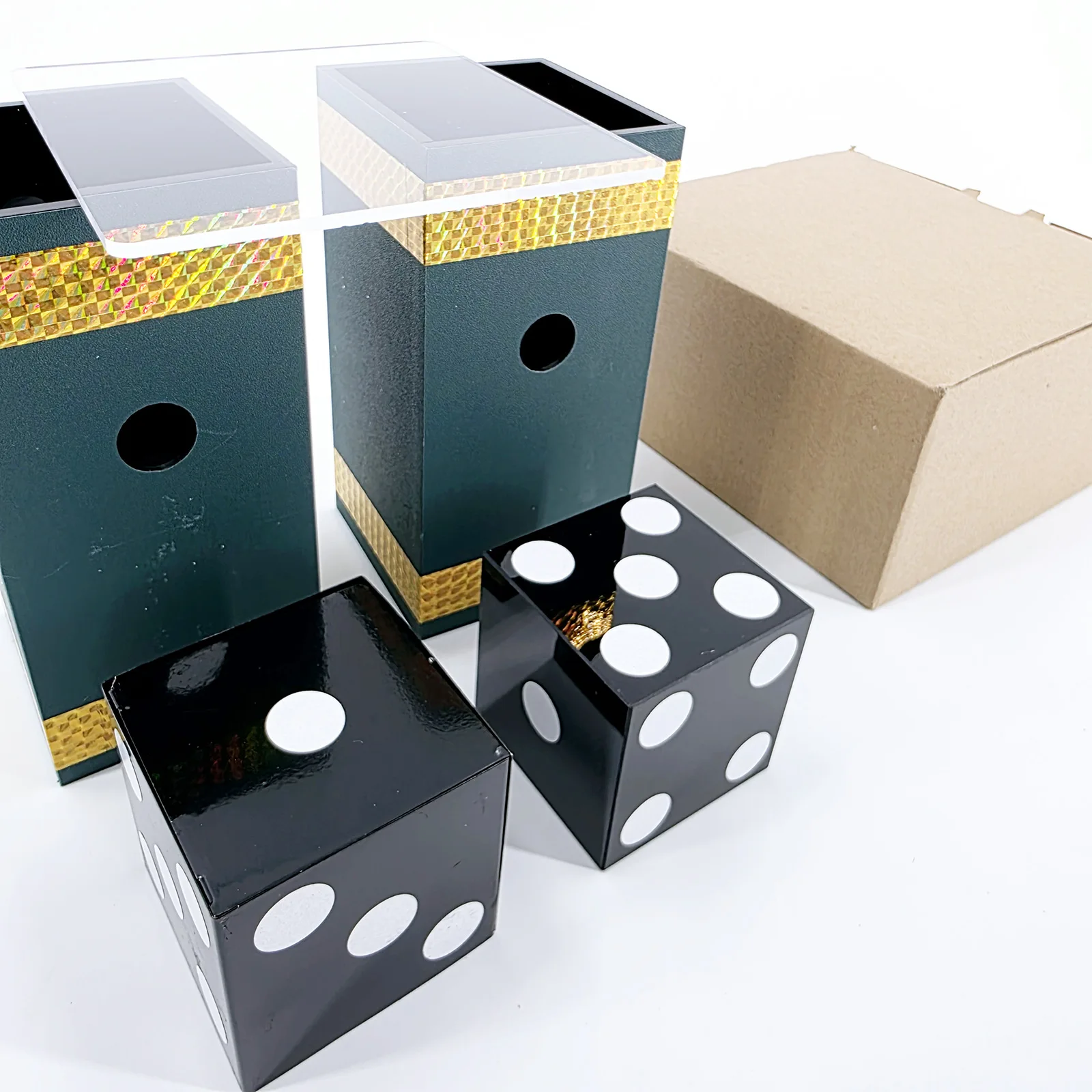 Dice Penetration Glass Impossible Die Penetration Stage Magic Trick mentalism Illusion Fun Party Trick Professional Magic show