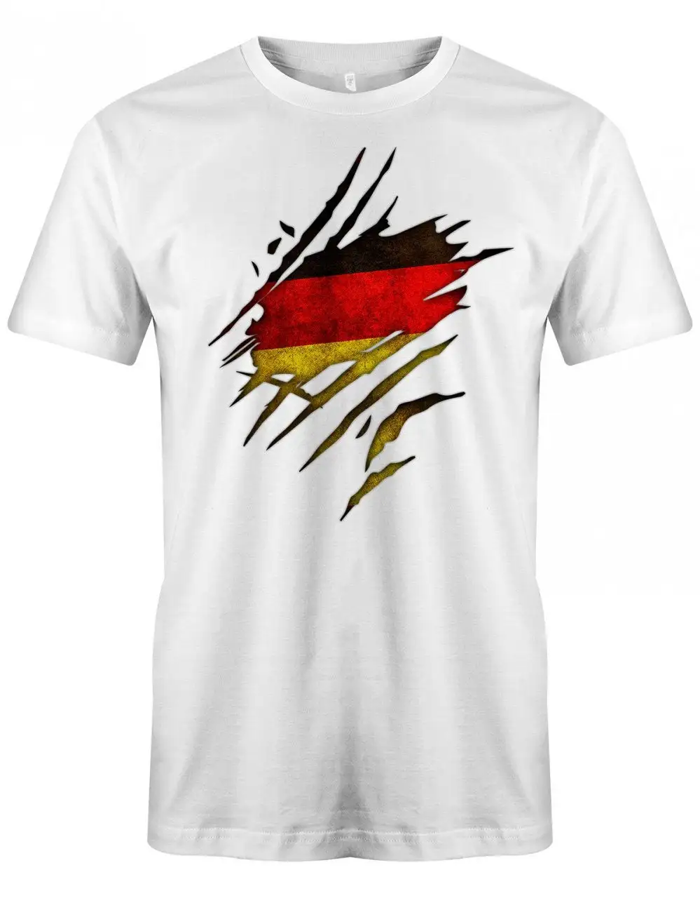 Deutschland T Shirt Aufgerissen Wm Em Fan Herren