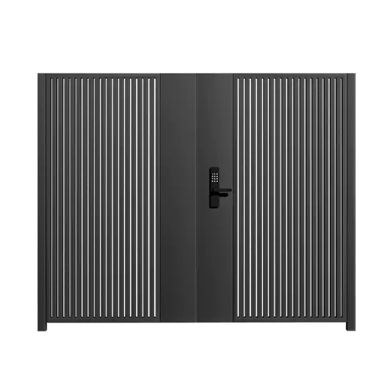 Modern Swing Aluminum Alloy Garden Gate Intelligent Automatic Outdoor Art Main Gate for VillasCustomizable