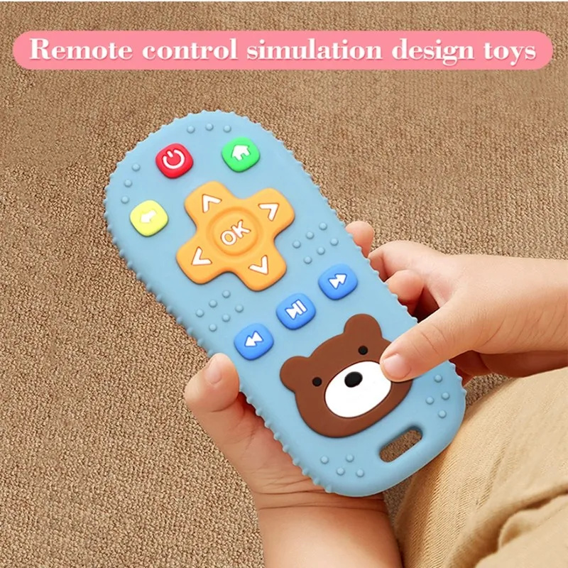 1Pc Animal Silicone Baby Teething Toy Teethers for Babies 6-12 Months Remote Control Shape Teething Toy Boys Girls Baby Chew Toy