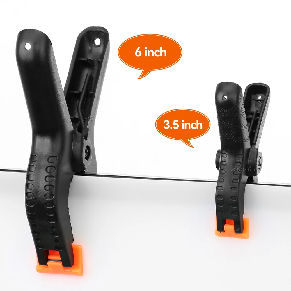 3.5/6 นิ้ว Professional พลาสติกฤดูใบไม้ผลิ Clamps Heavy Duty พลาสติก Clamps สําหรับงานฝีมือและการถ่ายภาพไม้ฉากหลัง