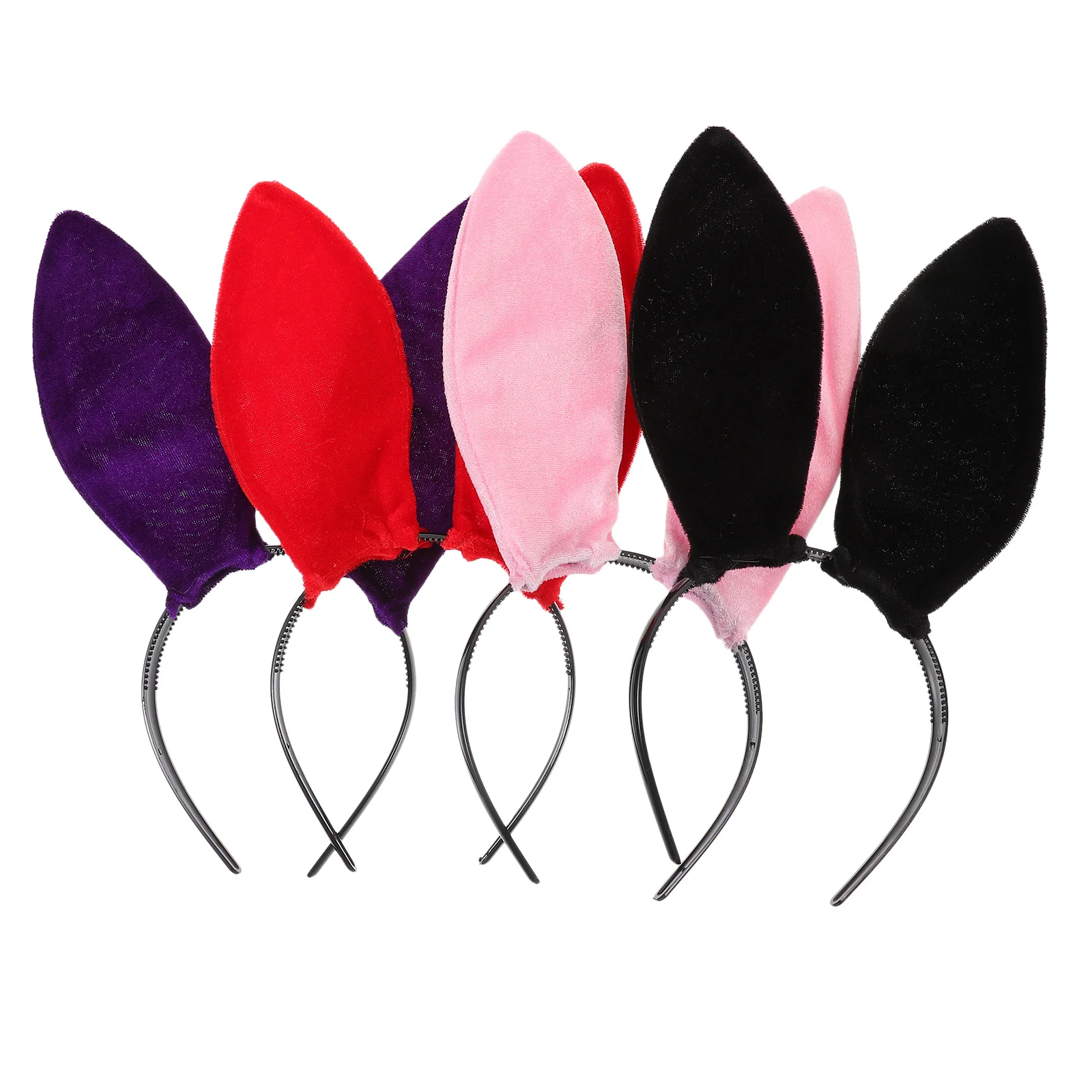 

4 шт., тканевая повязка на голову с кроликом, черный модный аксессуар, вечерние косплей, повязка для волос с кроликом, модные аксессуары для волос, повязка на голову с кроликом