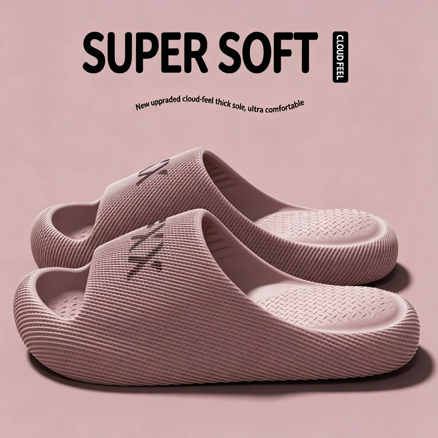 Damen- und Herren-Hausschuhe, dicke, weiche Sohle, rutschfest, „Cloud“-Design, schnelltrocknend, superweich, Badeschuhe, Hausschuhe für drinnen und draußen. – Detail 4