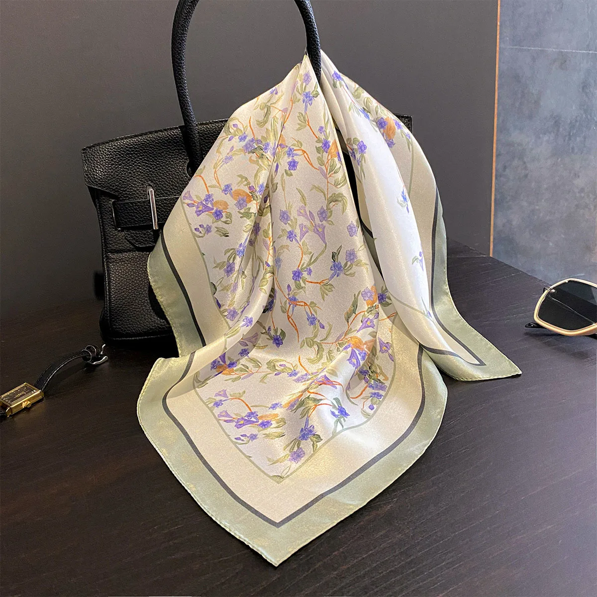 

100% Natural Silk Square Scarf Women Neckscarf Real Silk Scarves Shawls Wraps Fashion elegant Poncho Hijab Bandana Kerchief