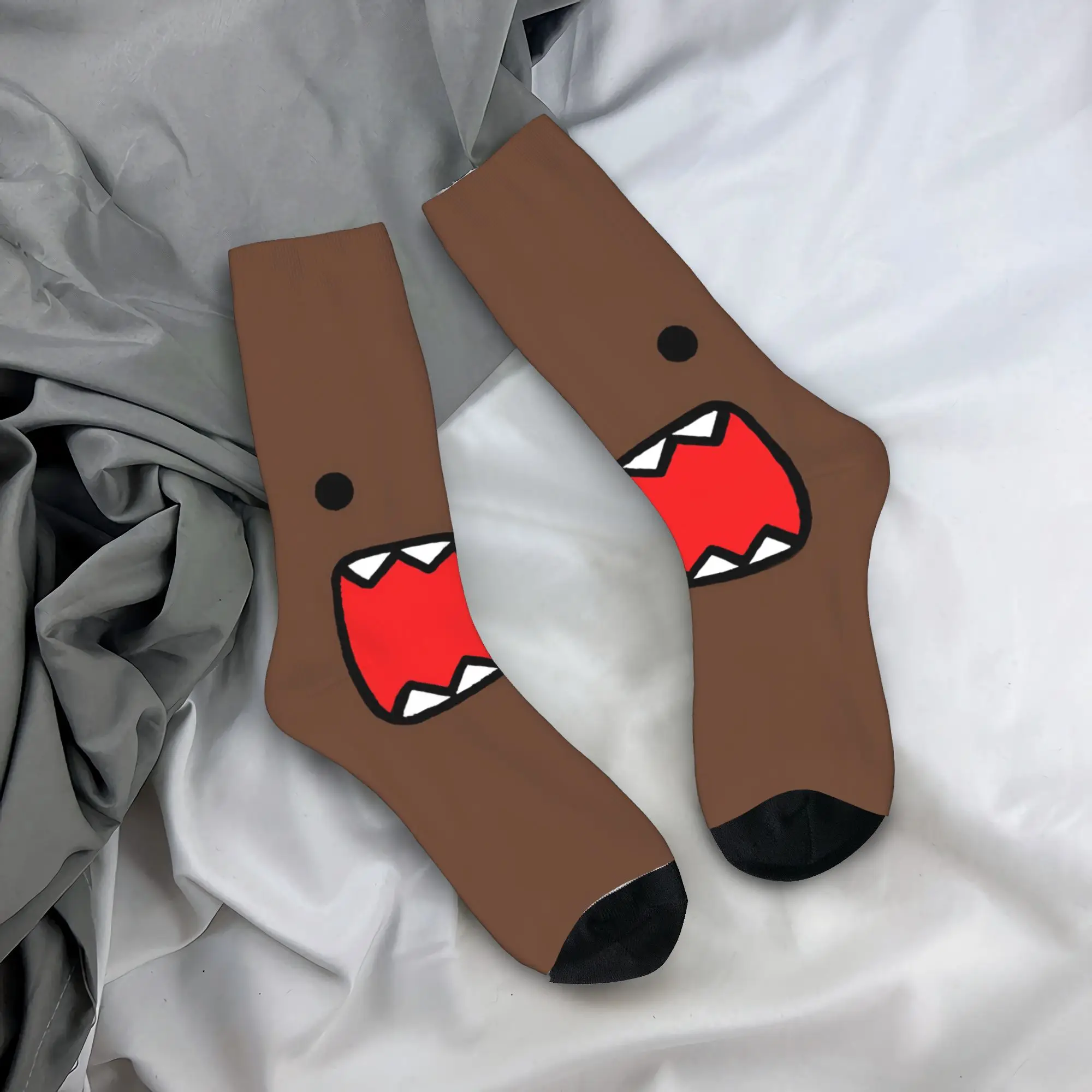 

Женские и мужские носки, забавные чулки с героями мультфильмов Domo Kun, противоскользящие удобные носки, зимние повседневные велосипедные носки с принтом