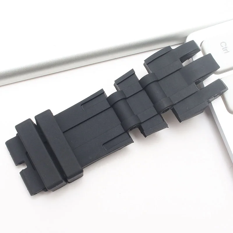 26mm pulseira se encaixa para invicta subaqua & reserva gmt silicone borracha preto masculino pulseiras relógio de substituição cintas