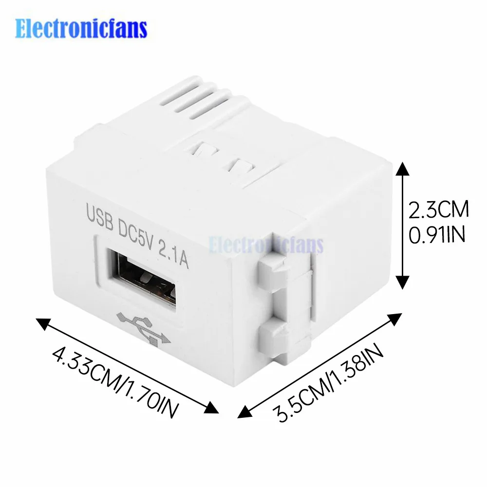 Type 128 USB Power Module 220V Socket 5V2.1A Mobile Phone Charging Module Switching Adapter