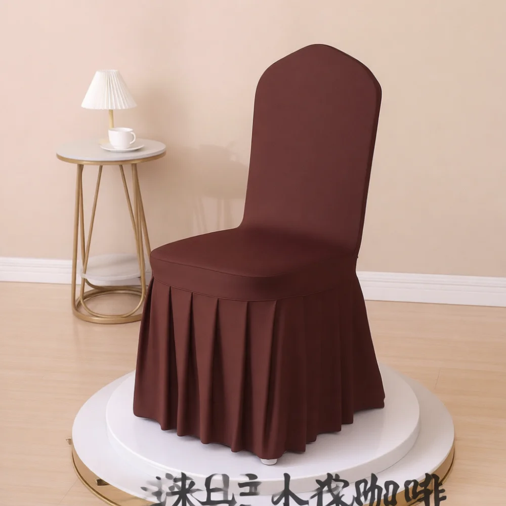 Universal Pleated Chair Cover Stretch Elastic Slipcover For Hotel Event Banquet Wedding Party Furniture Decorations
