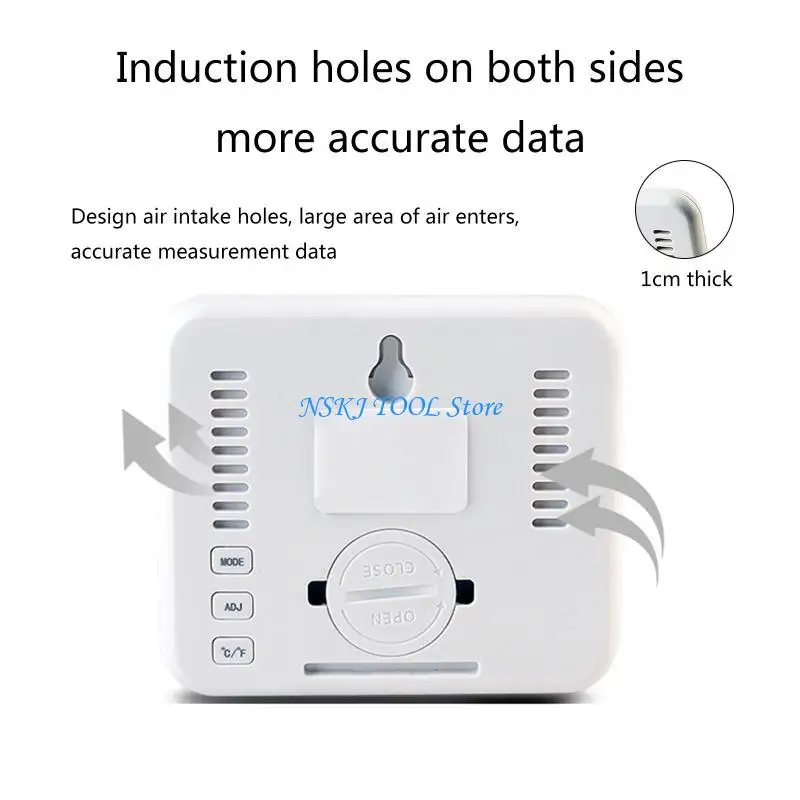L8RC เครื่องวัดอุณหภูมิแบบตั้งโต๊ะพร้อมนาฬิกาวัดอุณหภูมิและความชื้น