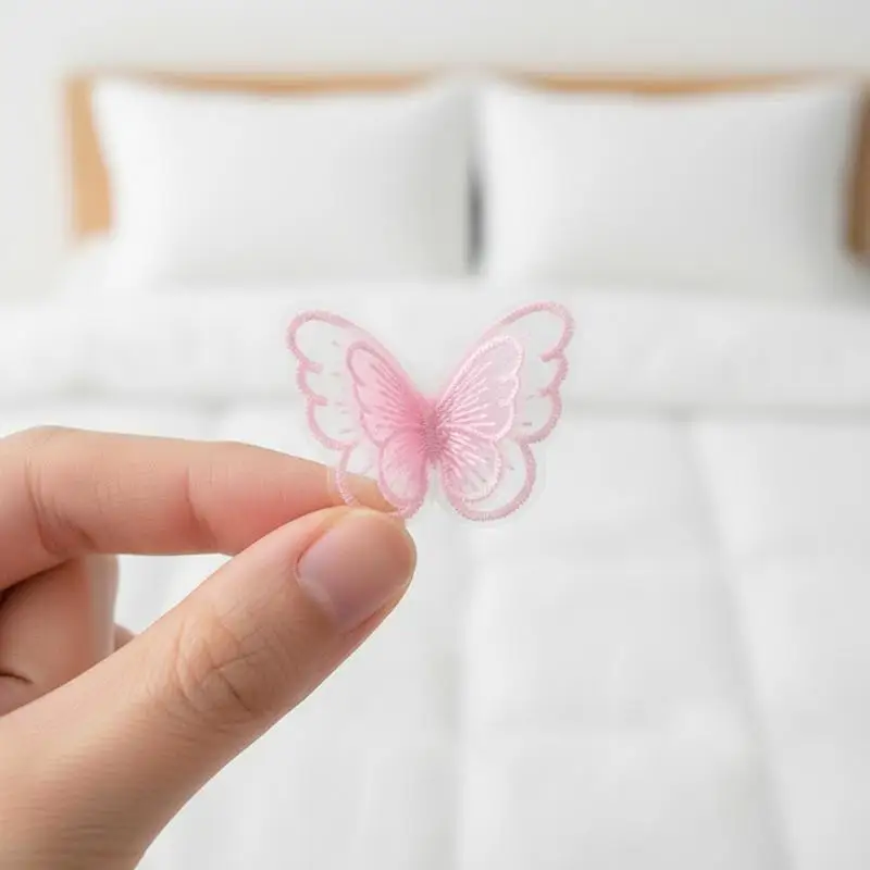 10 Stück Stickerei-Schmetterlings-Applikationen zum Aufbügeln und Aufnähen für Hochzeitskleider, DIY-Bastelarbeiten und Nähzubehör – Detail 5