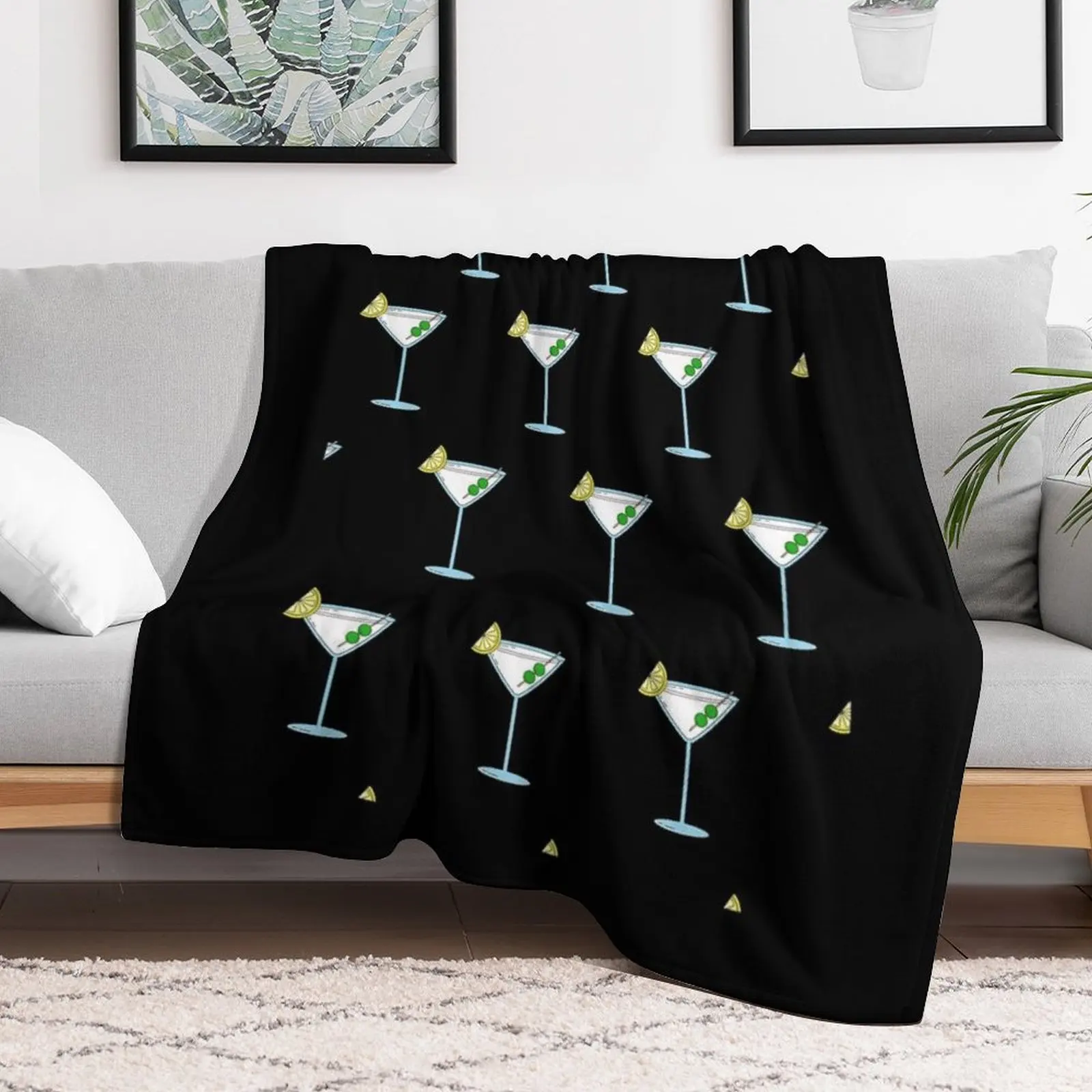 Martini Cocktail Glass Bartender Alcohol Liquor Leggings Throw Blanket