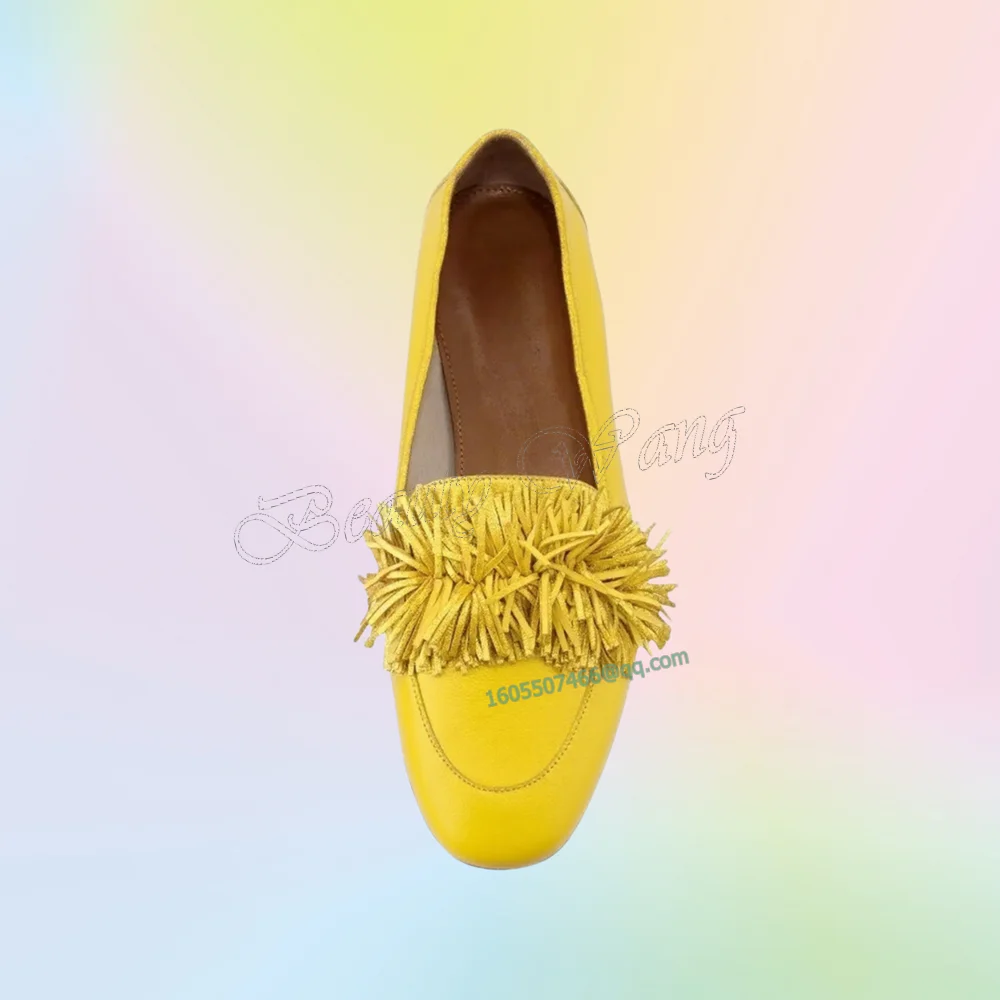 

Yellow Suede Fringe Decor Men Shoes Pumps Solid New Men's Dress Shoes Gentlemen Slip on Party Shoes Big Size 47 Sprig Autumn