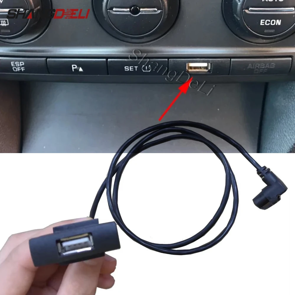 RCD510 RCD315 USB Socket Cable Adapter CD Changer Radio 4 Pin Plug Slot Button Interface For Skoda Octavia 2 For VW Jetta Golf 5