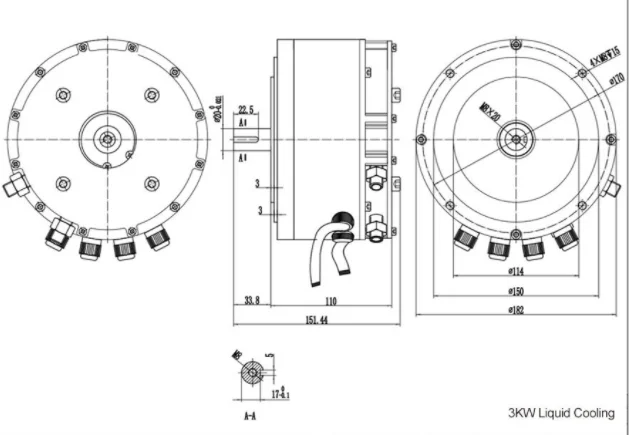 48v 72v 96v 120v 8kw-10kw  brushless DC motor 5000RPM electric motorcycle electric mower motor