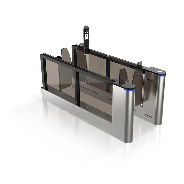 High Speed Facial Recognition Turnstile Double Barrier Swing Gate Glass Turnstiles Use For Airport