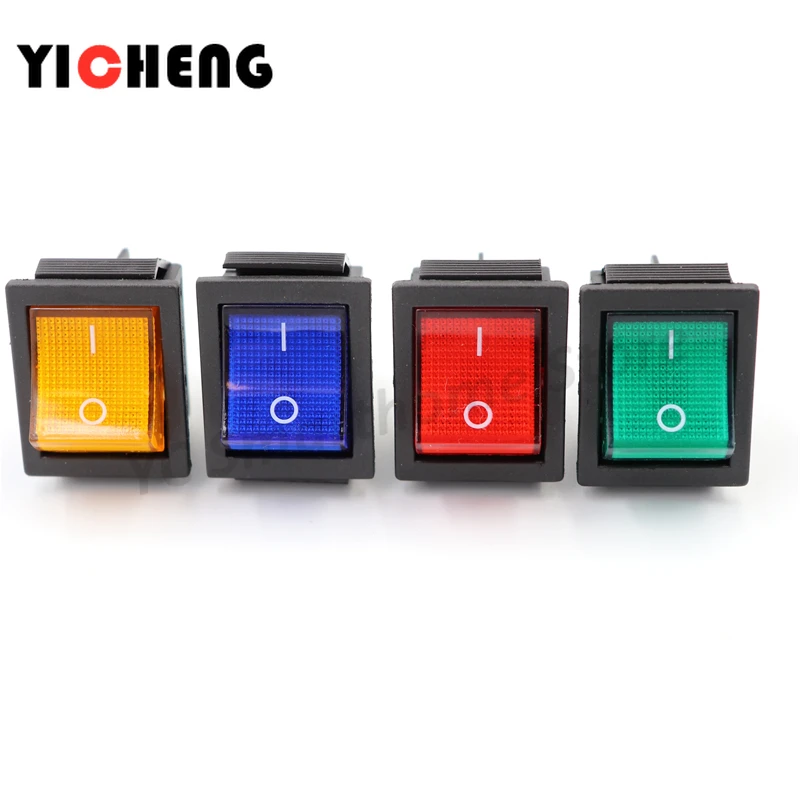 

4Pcs 12V 220V switch KCD4 boat-shaped rocker power button 250V on-0ff With light Tumbler boat