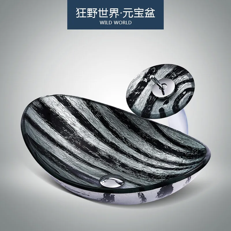 

Designer tempered glass wash basin, toilet, art basin, basin on the table, bathroom, creative basin, B & B