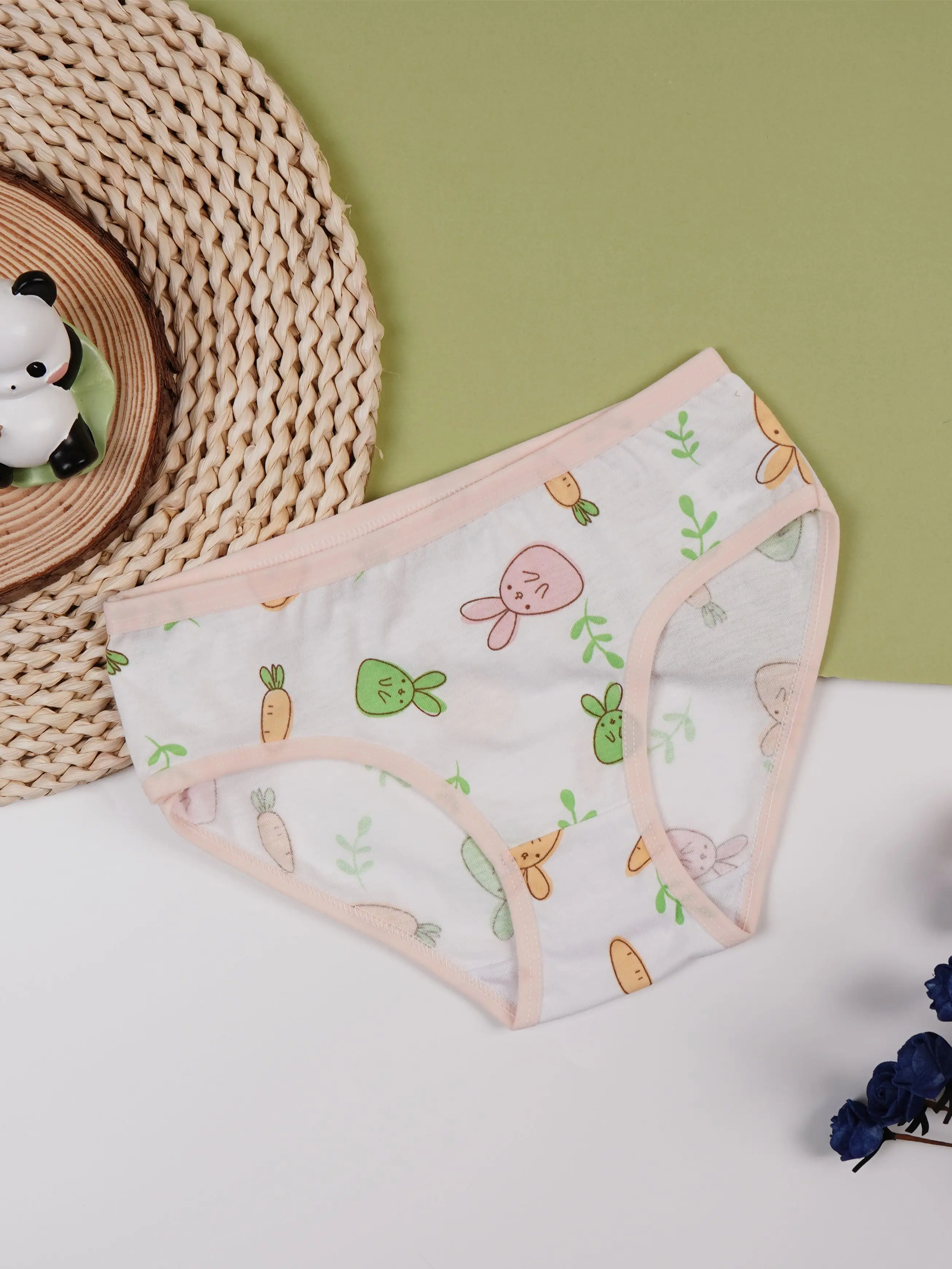5pcs/lot Breathable Cute Printed Cotton Girls' Panties, Soft Kids Underwear for Daily Wear