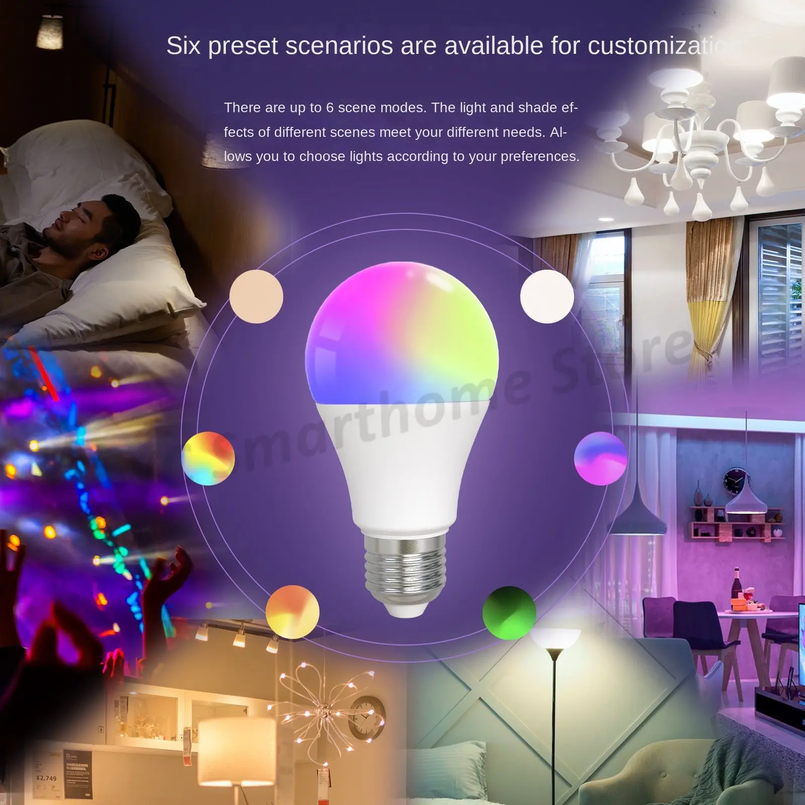 อัพเกรดบ้านของคุณด้วยหลอดไฟอัจฉริยะ: WIFI, Zigbee,Bluetooth Beacon-การควบคุมการรีโมทแอป, เวลา, การควบคุมเสียง-ประหยัด9W