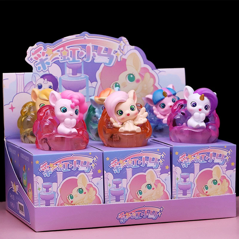 My Little Pony Model Toy Creative Luminous Rainbow Series Cartoon Desktop Collection Tajemniczy model pudełka Dekoracja pokoju Prezenty