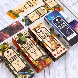28 Pcs/Set Retro Art Bookmarks Paper Creative Vintage Cartoon Hand Account DIY Decor Bookmark Stationery Student Office Supplies