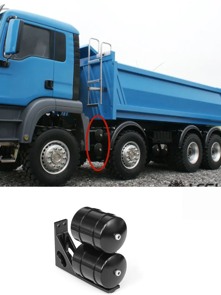 RC 1/14 Metal CNC Air Tank for Tamiya Hydraulic Excavator Loader Dump Truck for SCANIA MAN VOLVO Trailer Tipper DIY Parts