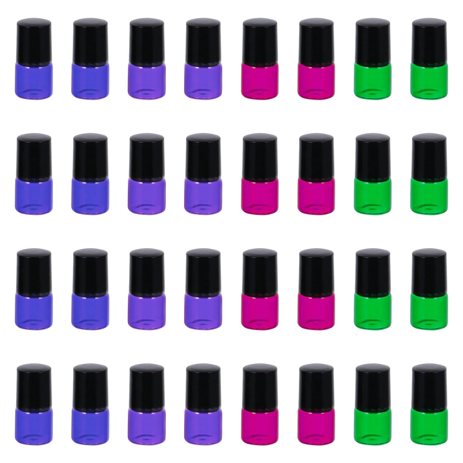 

40Pcs Mini Essential Oil Bottles Glass Roller Ball Container for Perfume Aromatherapy Travel Friendly Compact Size Secure Cap