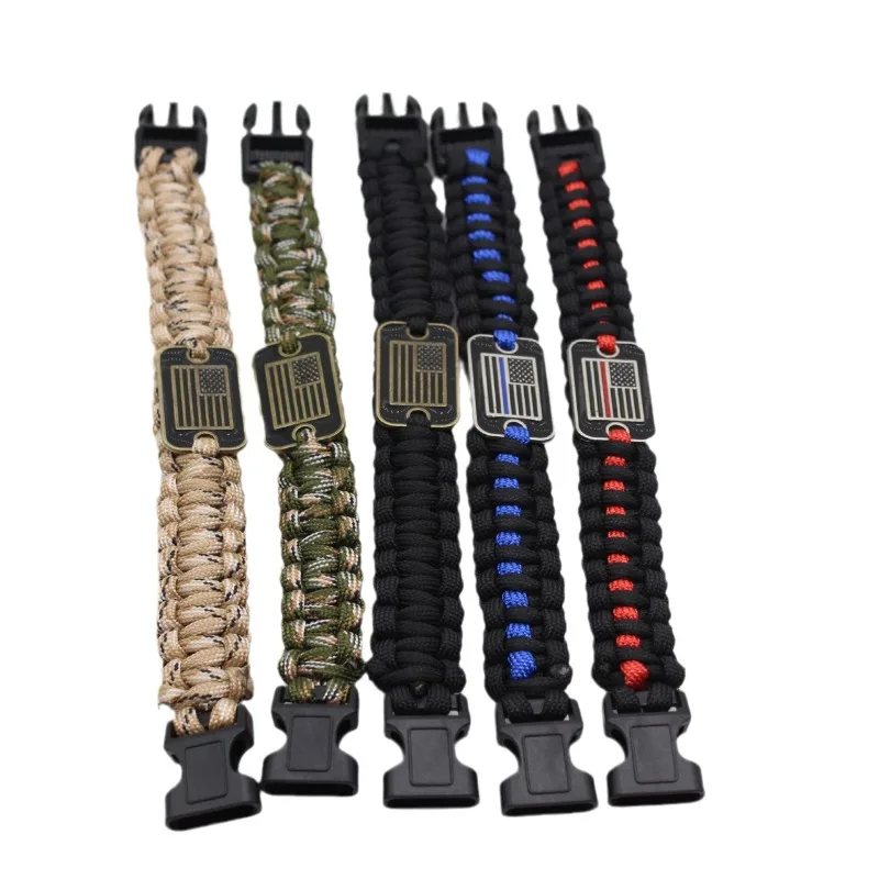 Paracord pulseira ao ar livre presente promocional evento caridade pulseira artesanal sete núcleos paracord tecido pulseira