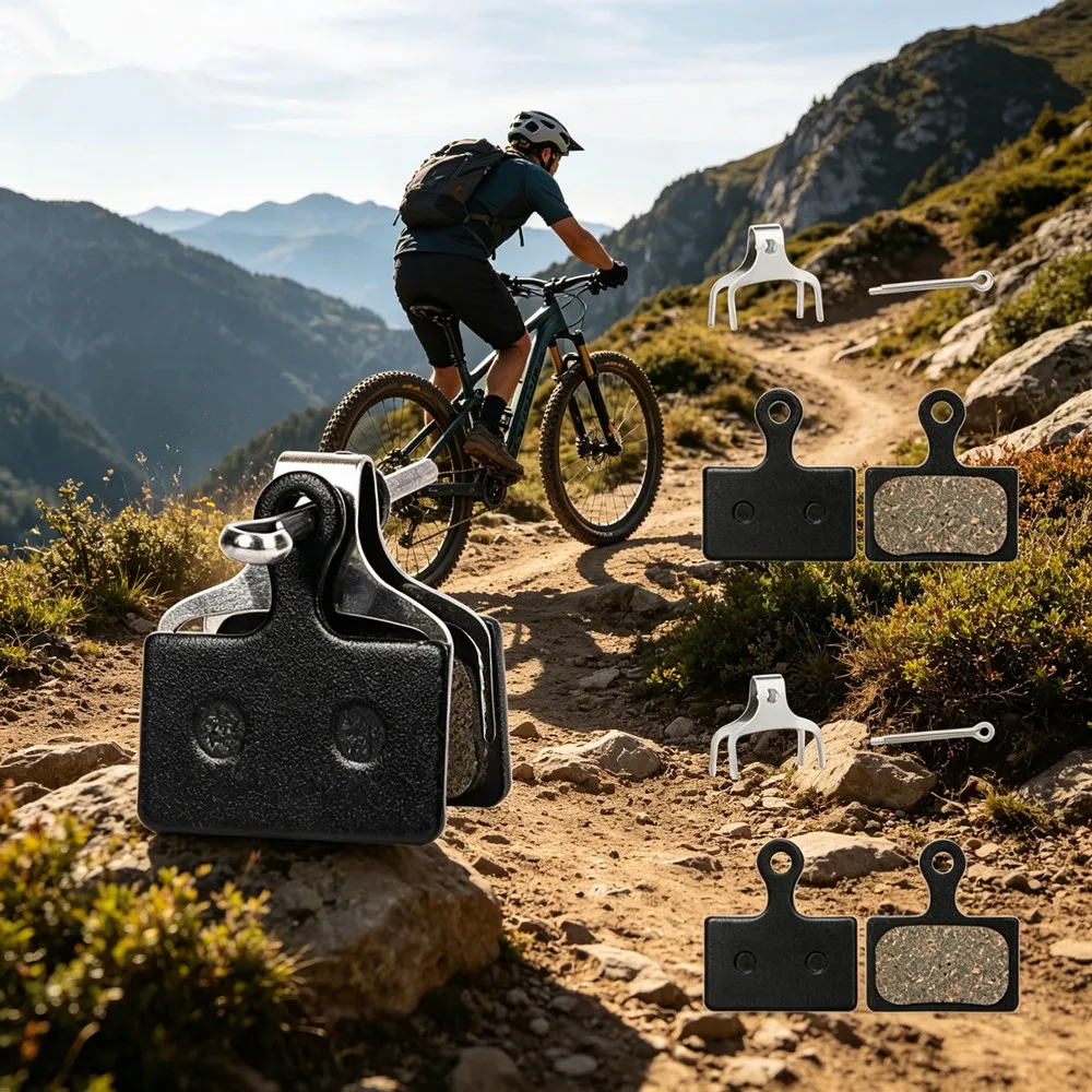 2 Stück Fahrrad-Mountainbike-Scheibenbremsbeläge aus Harz, halbmetallisch, für SHIMANO M9100/M9110/M8110/R9270/R8170/R7170/R9170/R8070/R7070