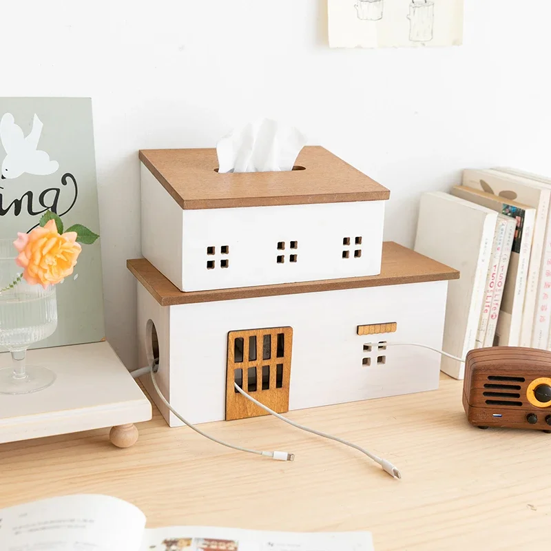 Organizer Unit Multipurpose Storage Box House-Shaped Key Holder Practical Entryway Tissue Holder Decorative Desktop Container