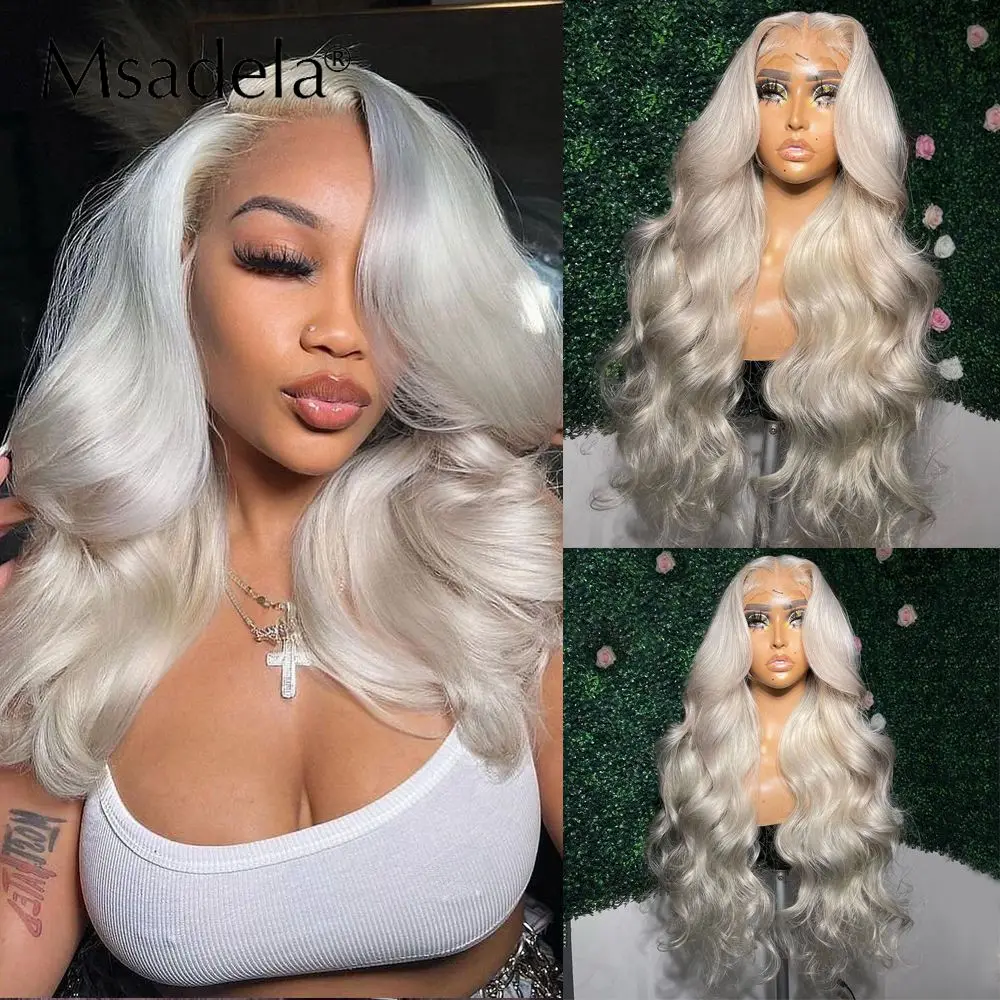 

Ash Blonde Loose Wave Synthetic Lace Wig Transparent 613 Color Drag Queen 28 Inch Daily Cosplay Wigs For Black Women Pre Plucked